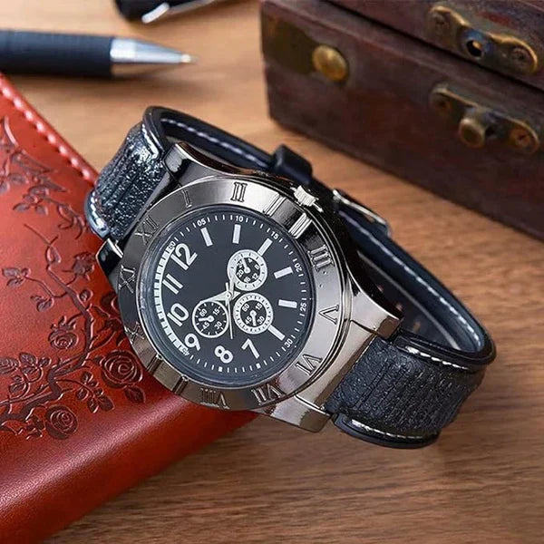 Buy & Thrive™Men's Military USB Lighter Watch